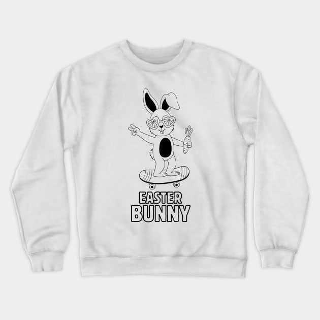 Easter Bunny. Funny and Cool Easter Design Crewneck Sweatshirt by JK Mercha